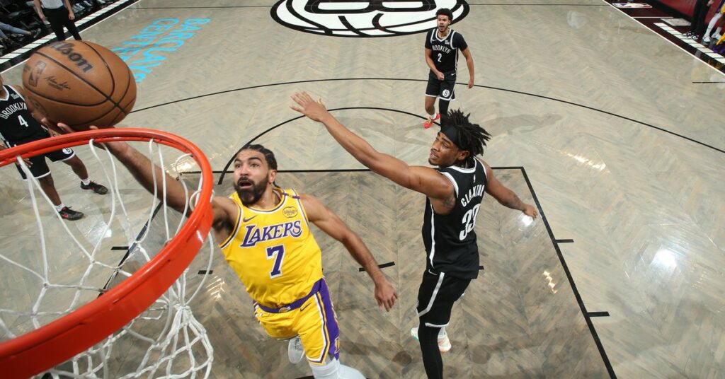 lakers vs brooklyn nets match player stats