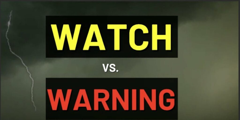 difference between tornado watch and warning